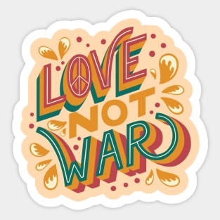 Love Not War, Flower Power Protest Sticker